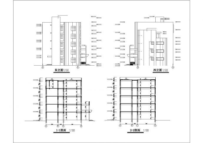 芜湖市某中学3750平米5层框架结构教学楼建筑设计CAD图纸_图1