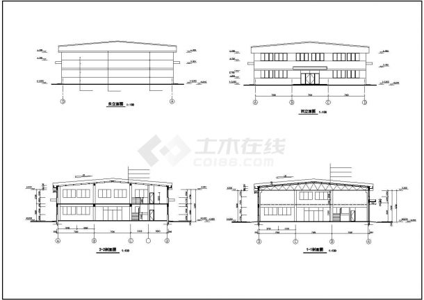 攀枝花市某服装制造厂1700平米2层框架结构纺织厂房建筑设计CAD图纸-图一