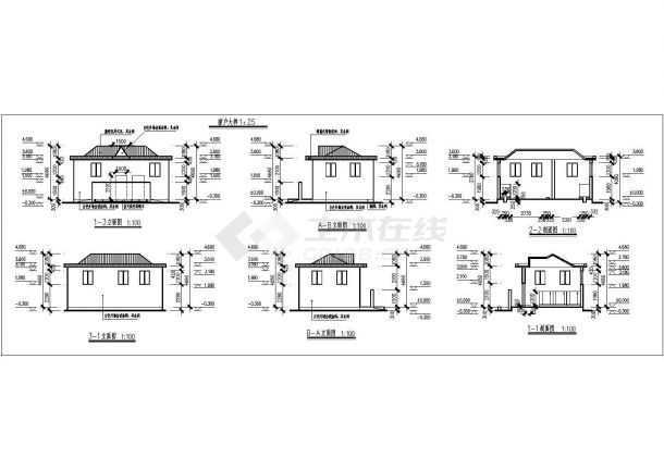 某长8.1米宽5.1米，1层45平米小型公厕CAD建筑设计图纸（含施工说明）-图一