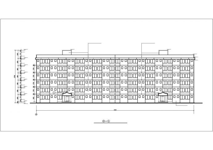 沈阳某实验中学某大型6层框架结构宿舍楼平立剖面设计CAD图纸_图1