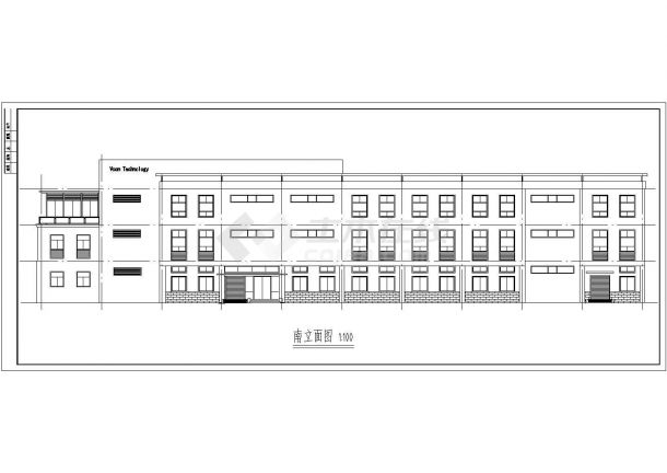 连云港市某大型物流中心3层中转仓库建筑设计CAD图纸（80x25米）-图二