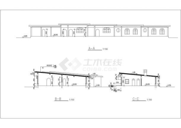830平米单层砖混结构社区幼儿园结构设计CAD详图-图二