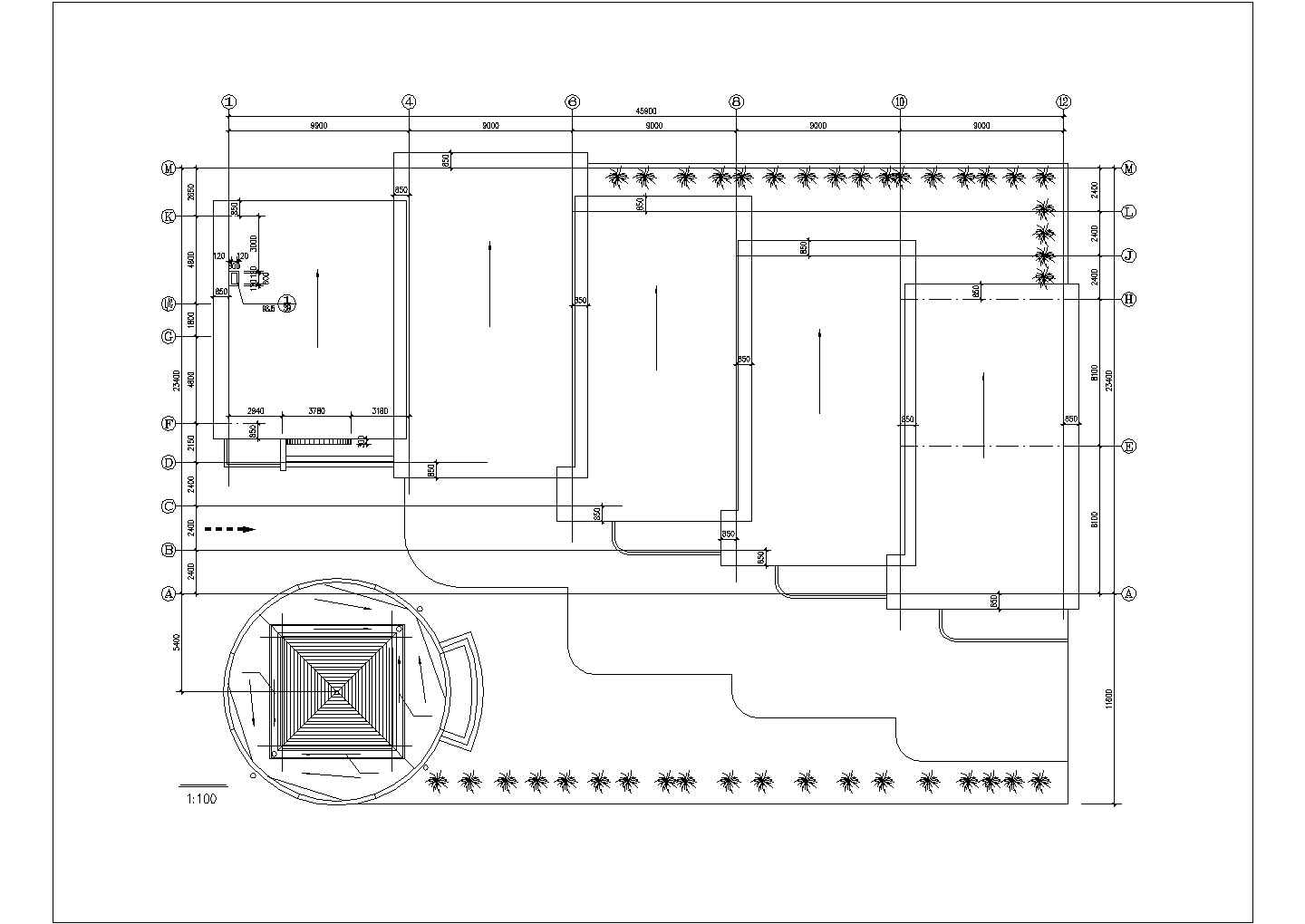 830平米单层砖混结构社区幼儿园结构设计CAD详图