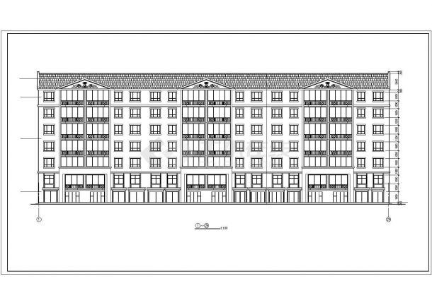 南通市某小区6层框混结构住宅楼建筑设计CAD图纸（含阁楼和半地下室）-图二