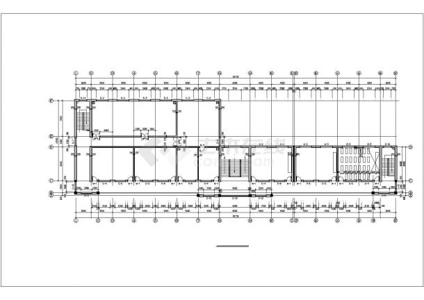 杭州某学校8500平米4层框架结构教学楼建筑设计CAD图纸-图二