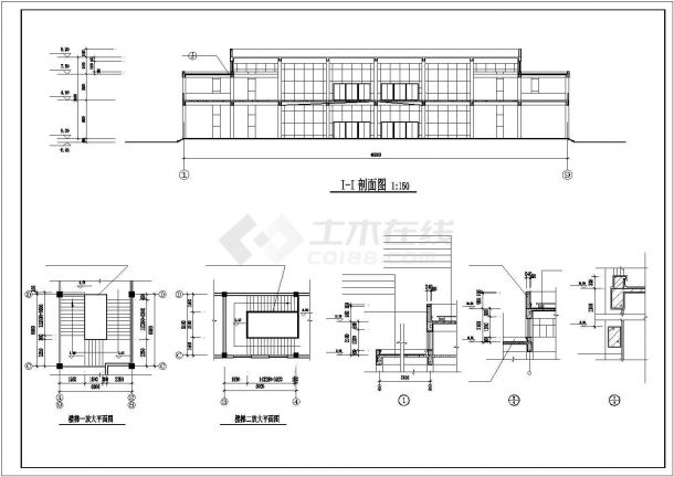 西宁市某高校2500平米2层框架结构学生食堂建筑设计CAD图纸-图二