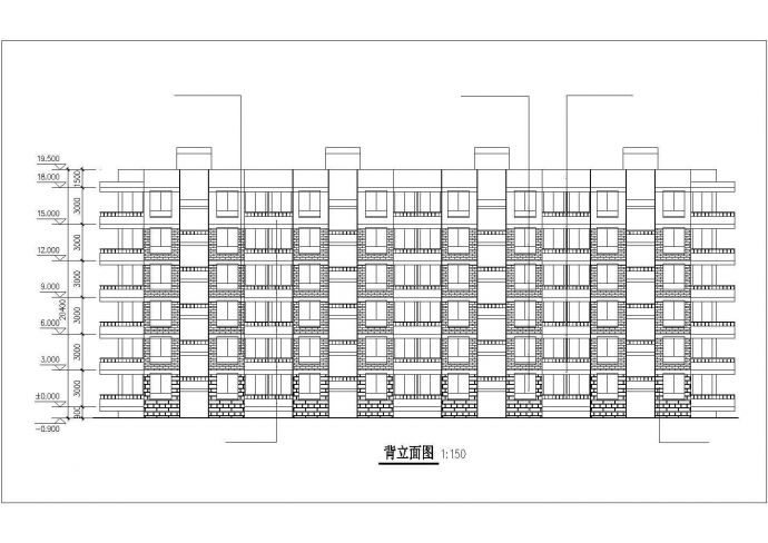 昆山市某小区3500平米6层砖混结构民居住宅楼平立剖面设计CAD图纸_图1