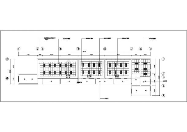 宜春市某培训学员1900平米3层混合结构教学楼平顶面设计CAD图纸-图一