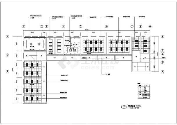宜春市某培训学员1900平米3层混合结构教学楼平顶面设计CAD图纸-图二
