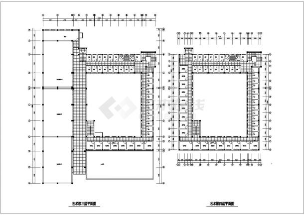 北京某艺术学院1.1万平米五层框架结构大楼平立面设计CAD图纸-图一