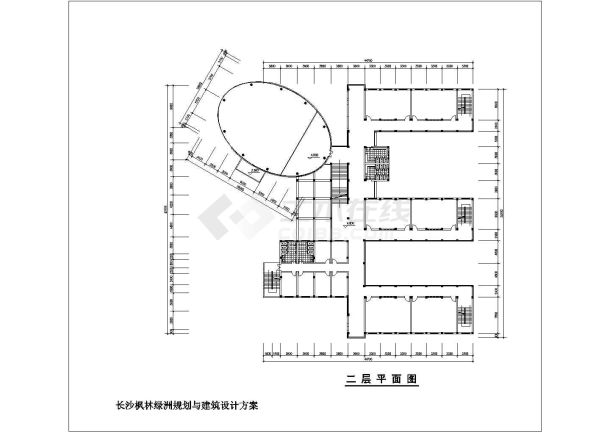 锦州某小区3900平米3层框架结构公立幼儿园平立剖面设计CAD图纸-图二
