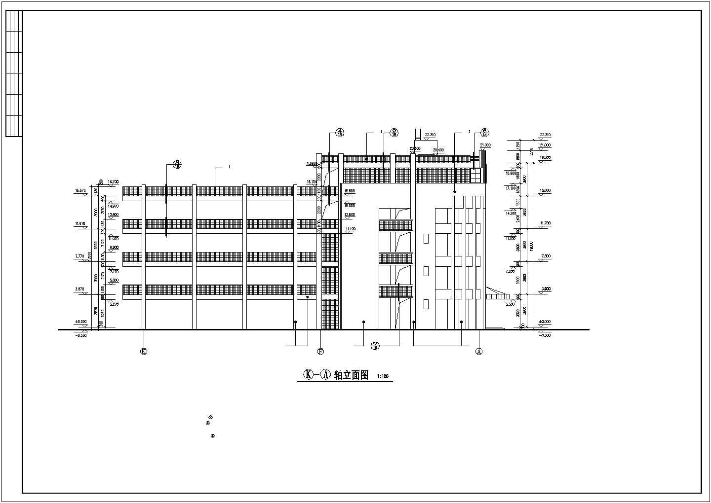 徐州某中学五层钢混框架结构教学楼建筑设计CAD图纸