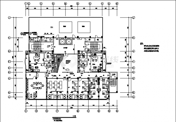某酒楼大厦综合楼建筑设计施工cad图纸-图二
