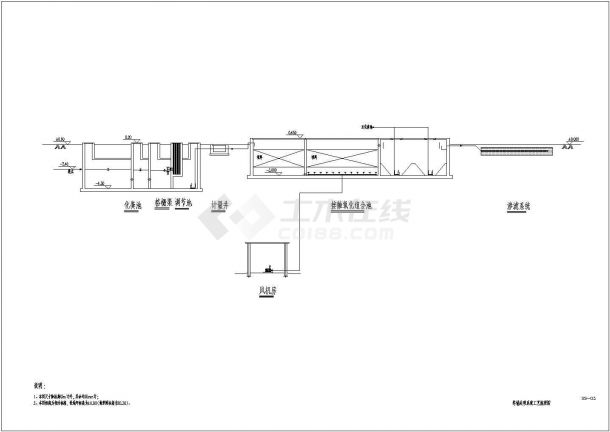 [浙江]某生活污水治理工程设计cad全套工艺施工图（含设计说明）-图一