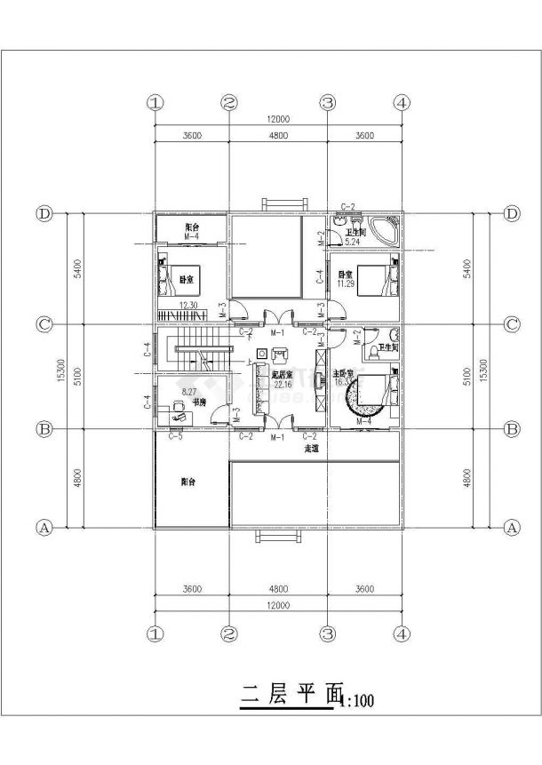 豪华型住宅全套建筑设计施工图-图二
