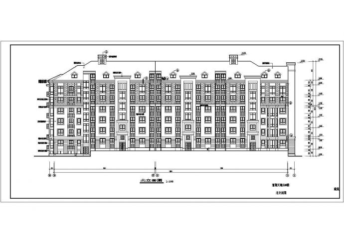 某五层带阁楼层框架结构住宅楼设计cad 全套建筑施工图（含设计说明）_图1