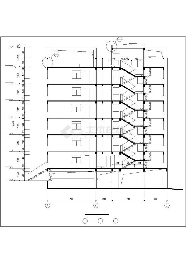 深圳市某工业区6900平米6层框架结构宿舍楼全套建筑设计CAD图纸-图一