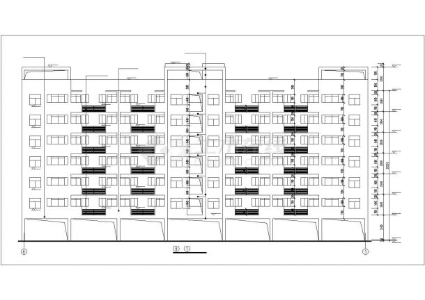 深圳市某工业区6900平米6层框架结构宿舍楼全套建筑设计CAD图纸-图二