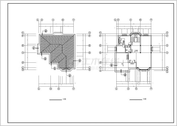 某别墅区356平米3层框混结构单体别墅全套建筑结构设计CAD图纸-图一