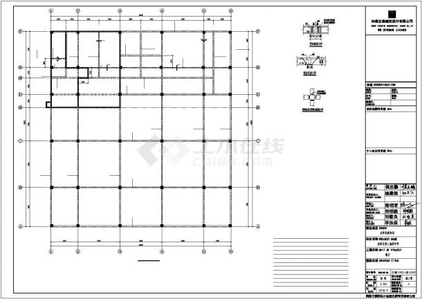 洛阳某职业学院多层框架结构学生食堂结构设计CAD图-图二