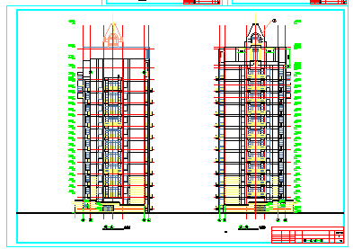 某13层高层办公住宅楼CAD建筑设计施工图纸-图一