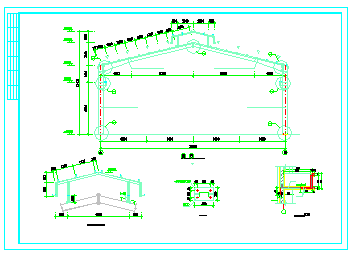 24米跨门式刚架轻型房屋钢结构厂房整套cad施工图