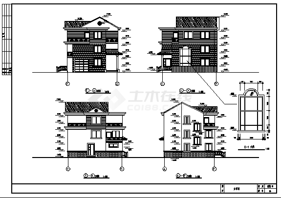 某简单实用新型农村住宅建筑设计施工cad图纸-图二