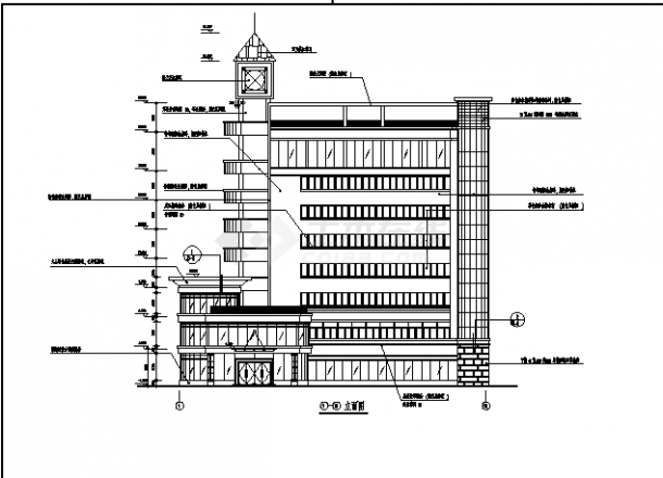 某公司高层办公楼建筑设计施工cad图纸-图二