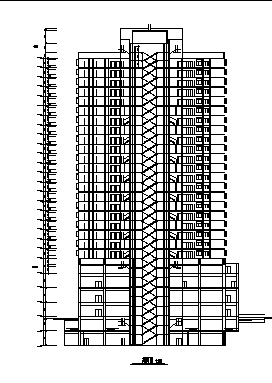 河北某高层商住楼建筑设计施工cad图纸-图二