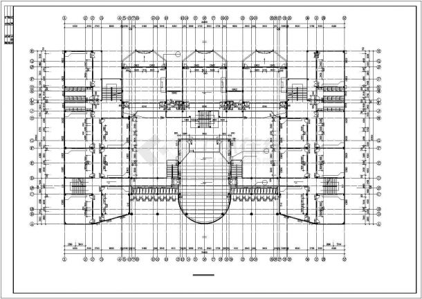 南京某大学1.4万平米五层框架结构教学楼CAD设计图纸-图二