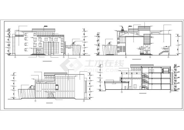 某省会某中学某4层框架结构教学楼建筑结构设计CAD图纸-图二