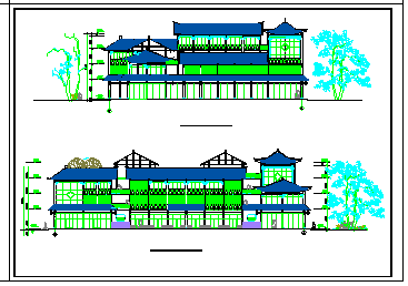 某民居式旅店建筑CAD全套设计施工图纸-图一