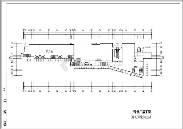 某四层商业中心建筑设计cad施工图-图二