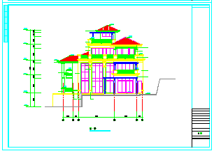 某三层带天台别墅设计cad建筑图纸-图二
