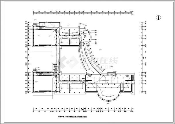 呼和浩特某高校五层框架结构教学实验楼全套电气系统设计CAD图纸-图二