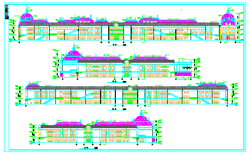 某市贸易区立面设计CAD建筑图纸-图一
