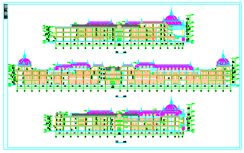某市贸易区立面设计CAD建筑图纸-图二