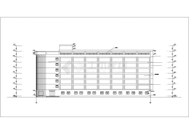 北京市某贸易公司8千平米8层框架结构办公楼建筑设计CAD图纸-图一