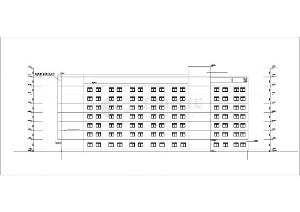 北京市某贸易公司8千平米8层框架结构办公楼建筑设计CAD图纸-图二