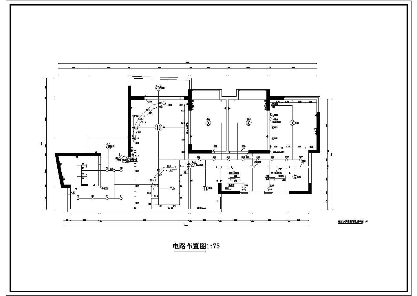 90平米家居装修设计CAD布置图