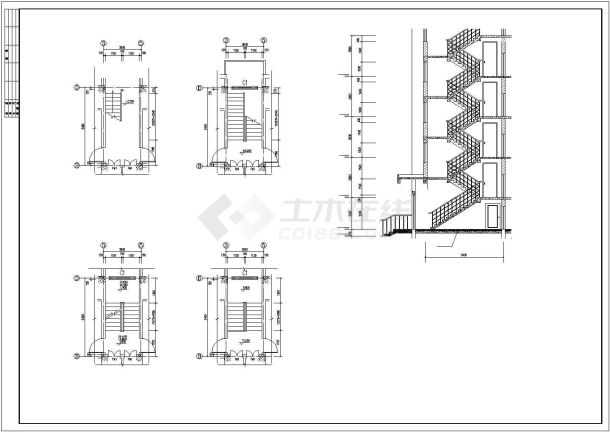 2700平米六层框混结构住宅楼建筑设计CAD图纸（含阁楼/底层车库）-图二