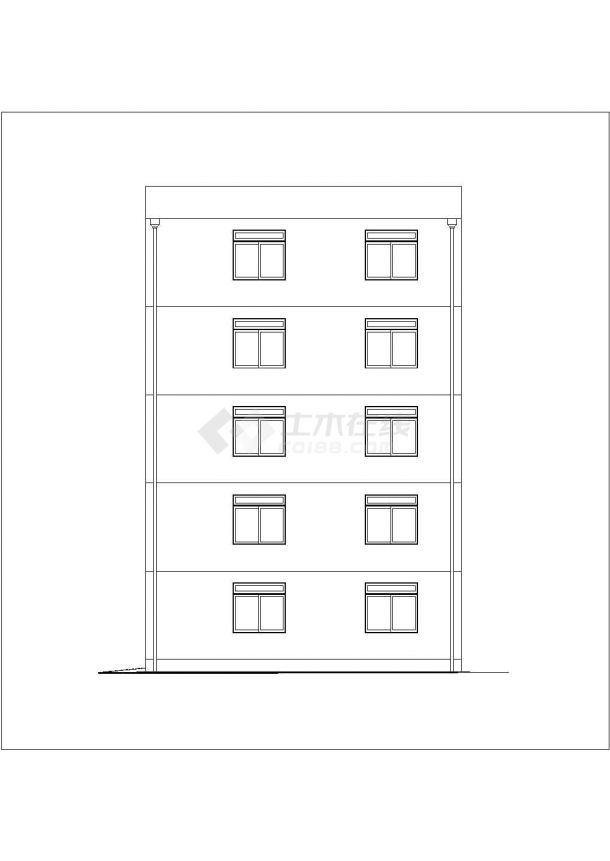 北京某高校3300平米五层砖混结构教师家属楼平立剖面设计CAD图纸-图一
