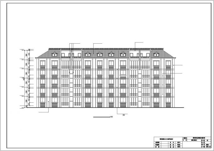 某小区3700平米6层框混结构住宅楼建筑设计CAD图纸（含阁楼）_图1