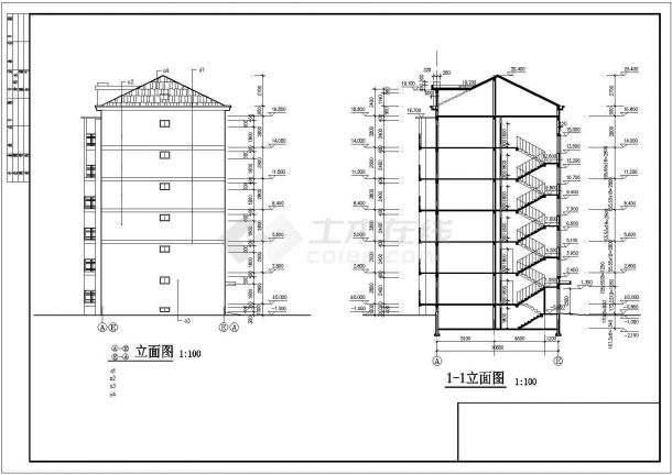 4000平米7层框架结构住宅楼全套建筑设计CAD图纸（含阁楼层）-图二