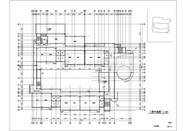泉州市某社区6100平米四层框架高档幼儿园平立剖面设计CAD图纸-图二
