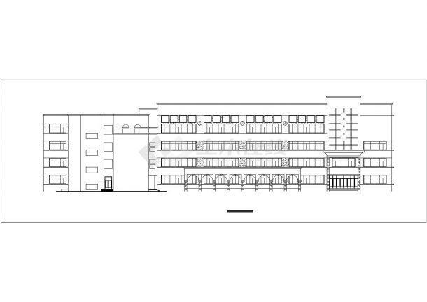 烟台市某中学6400平米4层框架结构教学楼平立面设计CAD图纸-图二