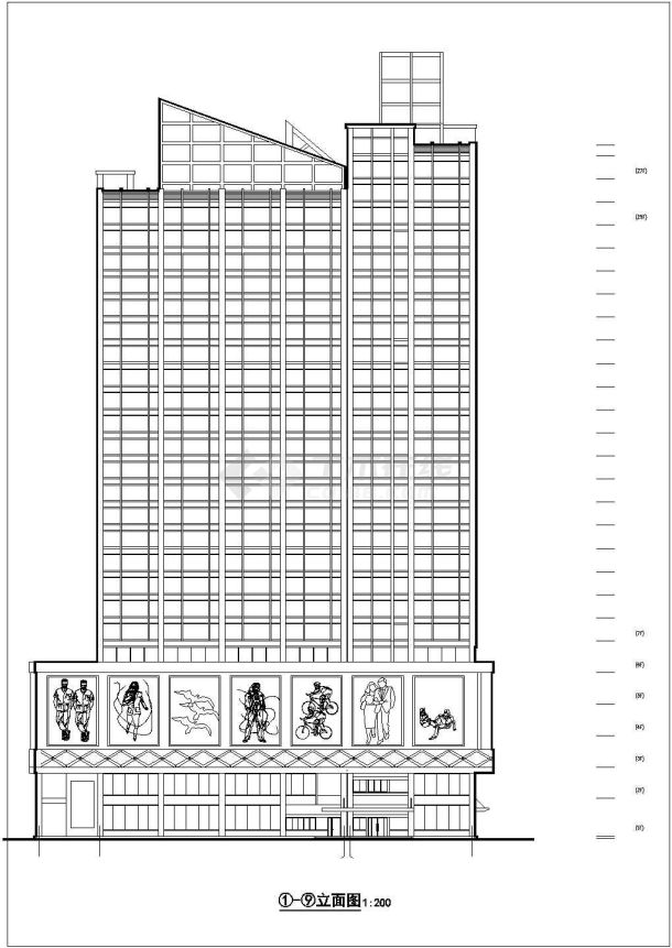 一高层商业建筑施工CAD参考套图-图二