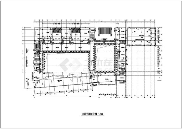 昆山市某中学6800平米4层框架结构教学楼平面设计CAD图纸-图一