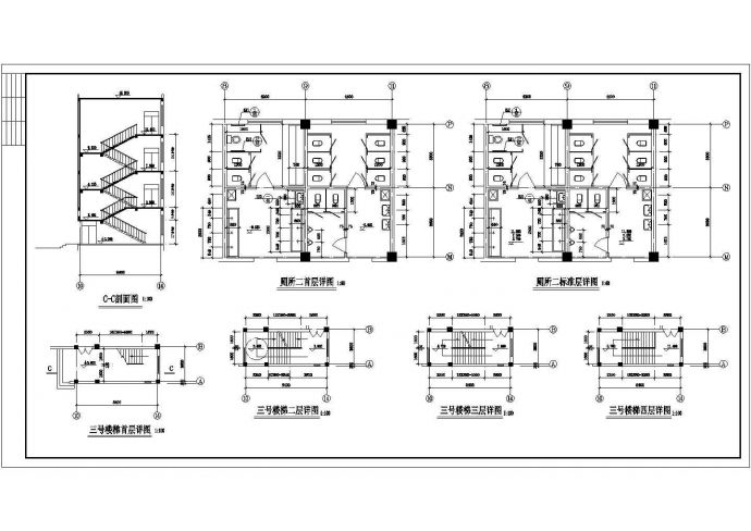 湖州市某中学5500平米4层框架结构教学楼建筑设计CAD图纸_图1