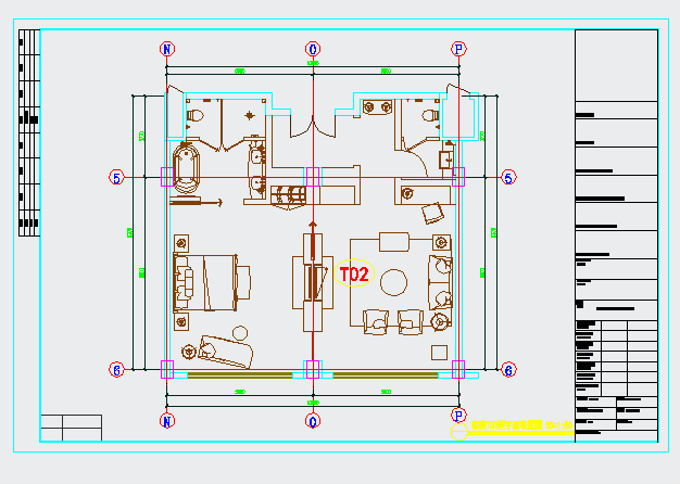 酒店客房楼装修CAD施工图设计_图1